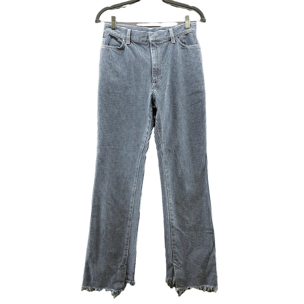 Toga Pulla Jeans Womens Size 6 French Size 36 Made in Japan Straight Leg Striped